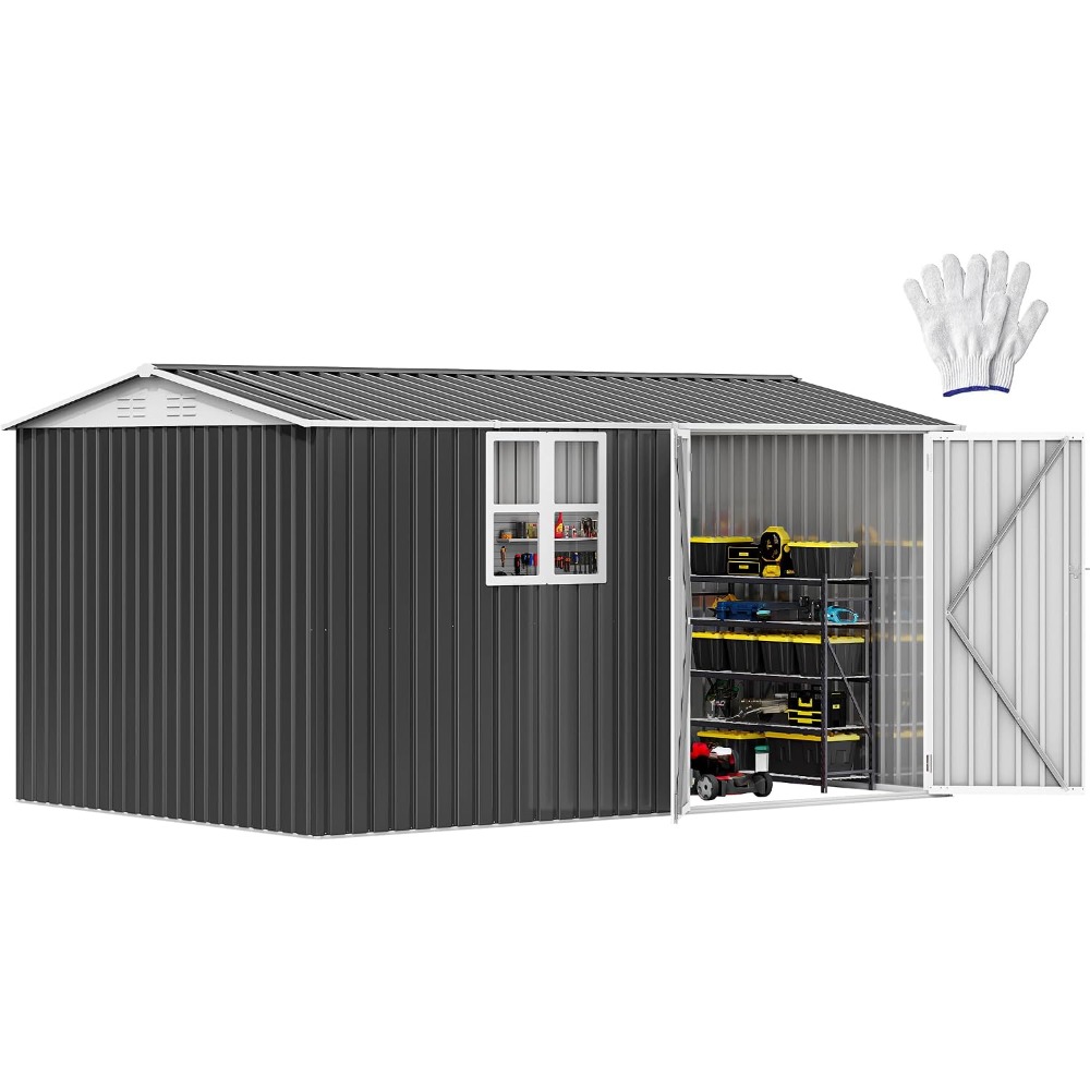 Gardening Tools Best - Caseta de Almacenamiento Metálica para Exteriores