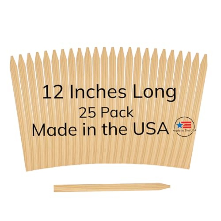 Garden Row Marker - Paquete de 25 Estacas de Madera