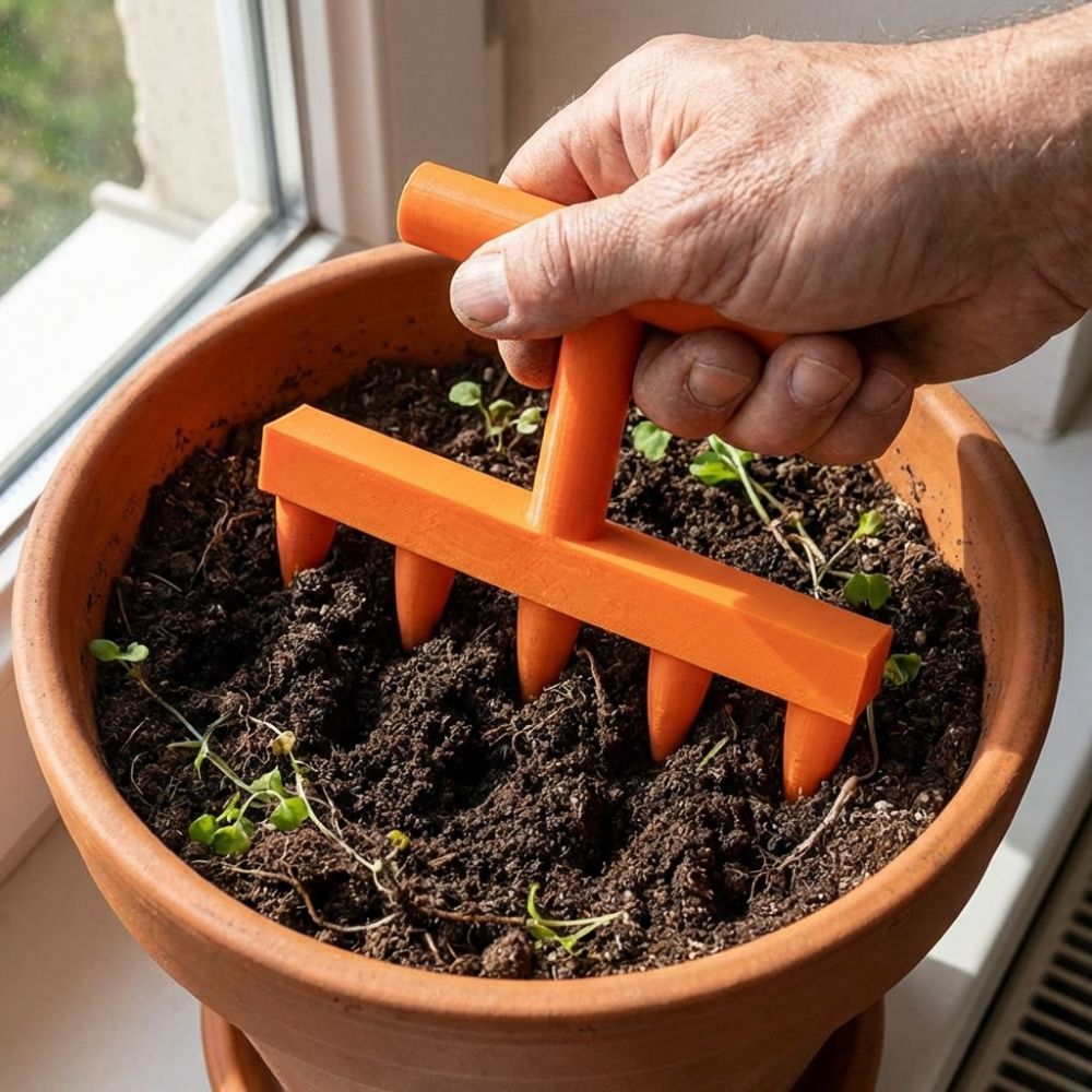 Garden Row Marker - Herramienta perforadora de suelo de plástico