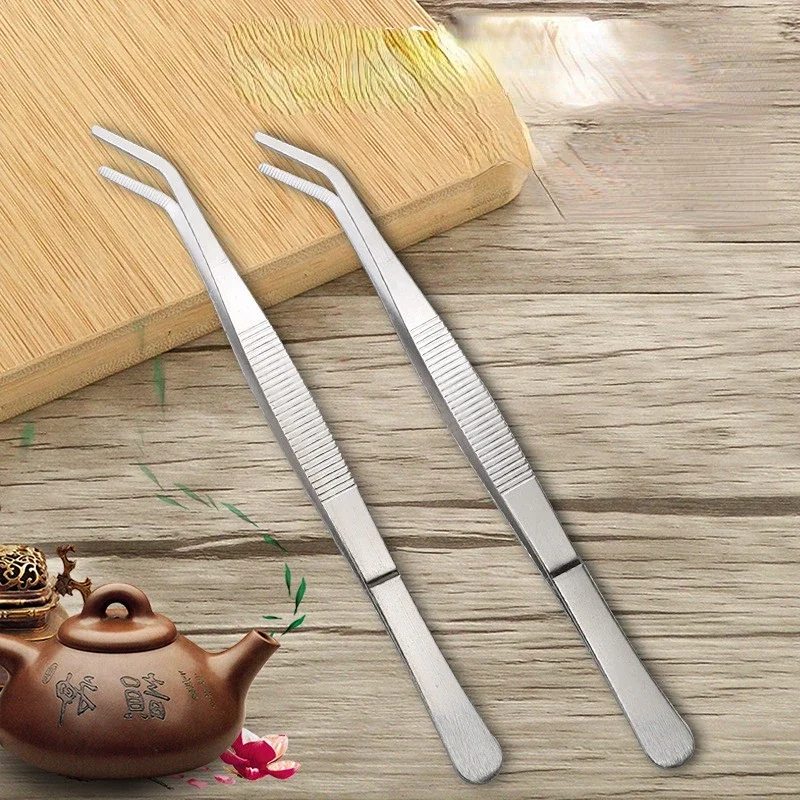 Gardening Tools Long - Pinzas de acero inoxidable para comida