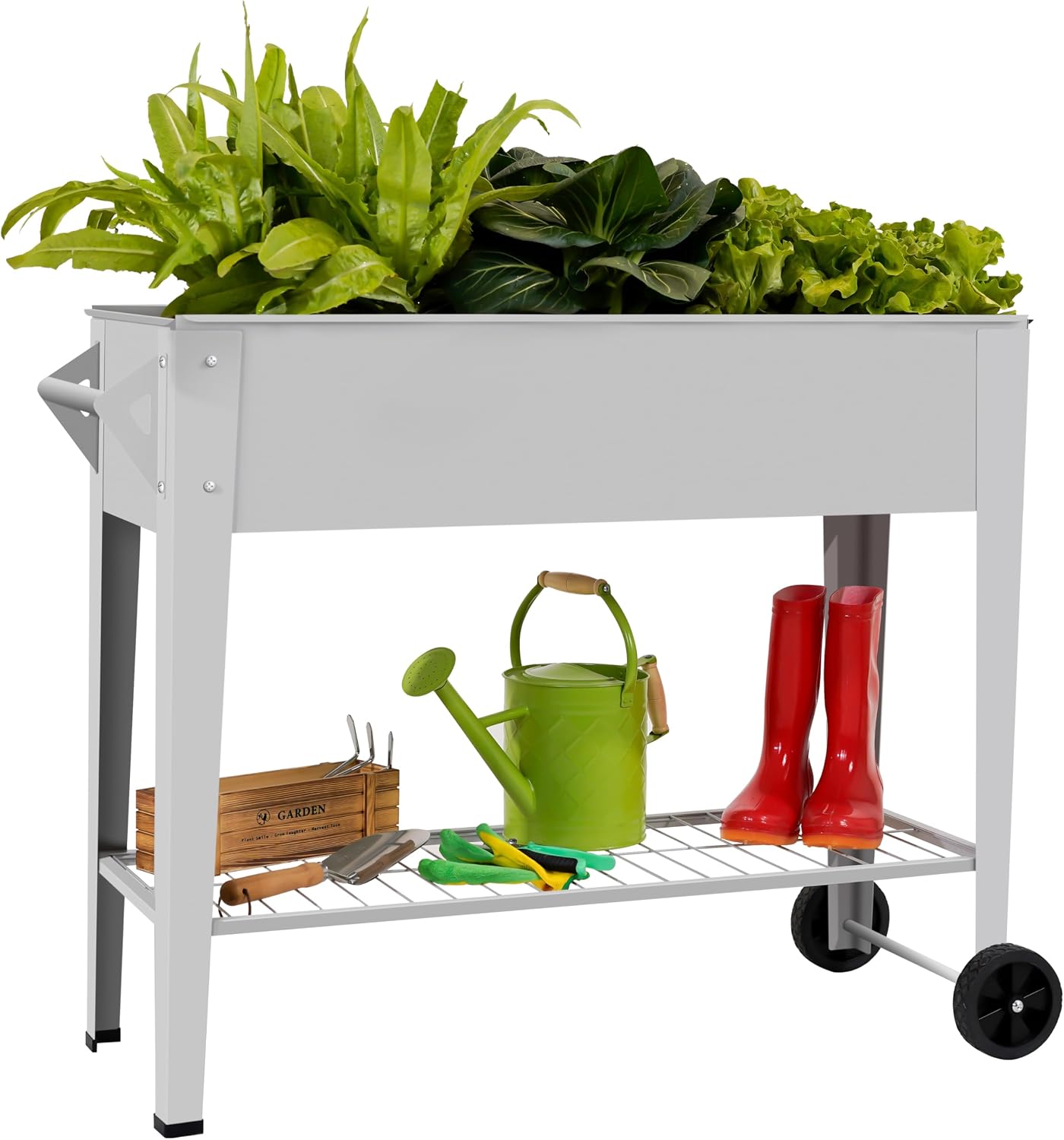 Raised Bed Planter Box - Jardinera Elevada con Ruedas, 32 Pulgadas