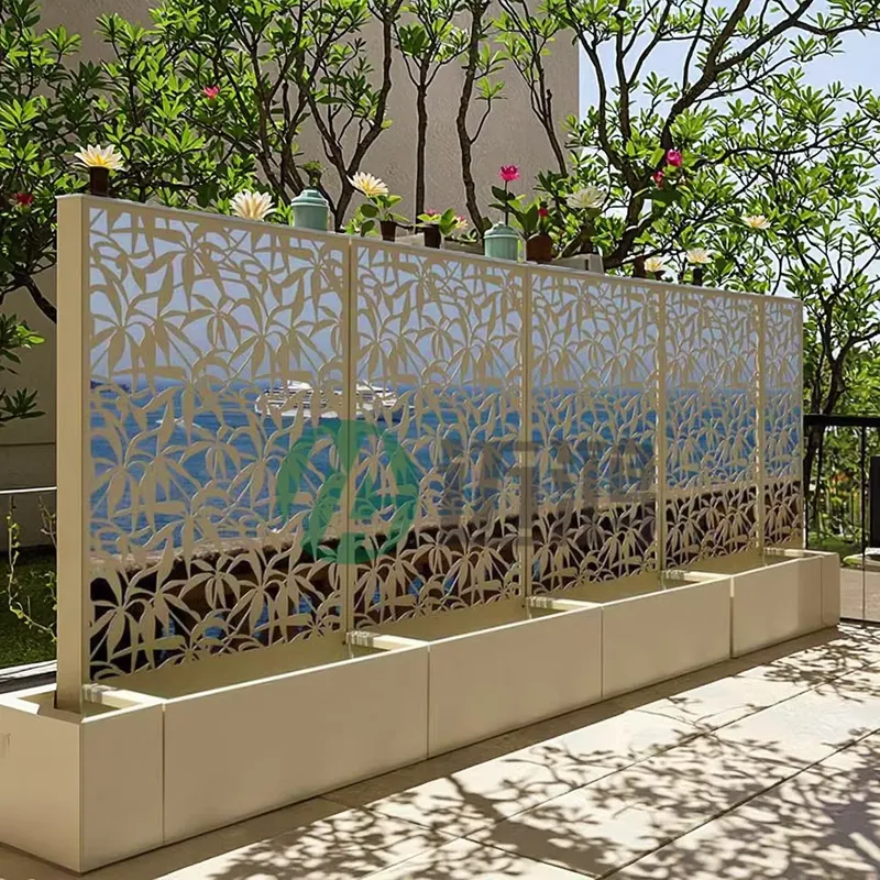 Raised Bed Planter Box - Elegante pantalla de privacidad para exteriores,