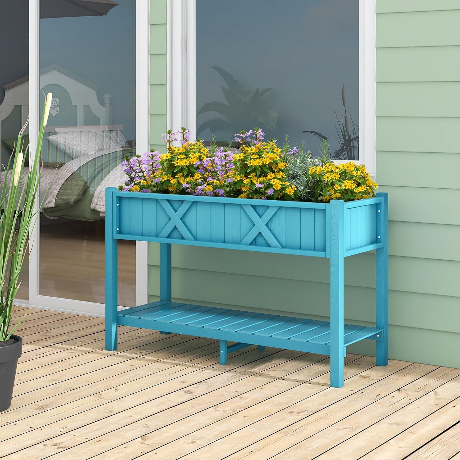 Jardinera elevada con patas, c - Raised Bed Planter Box reseña y precio