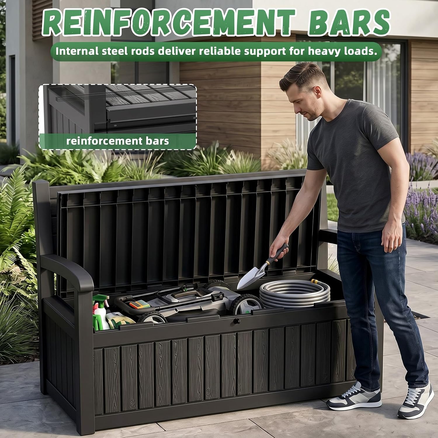 Banco de almacenamiento grande - Gardening Tools Organizer reseña y precio