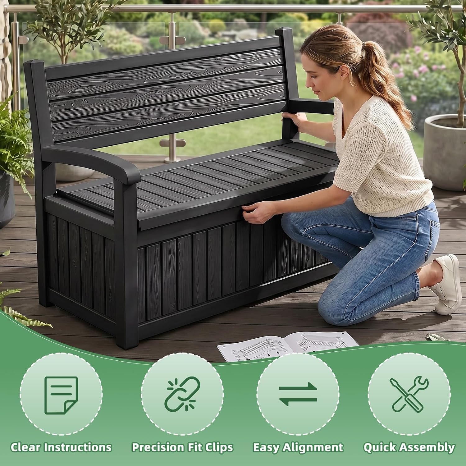 Banco de almacenamiento grande - Gardening Tools Organizer reseña y precio