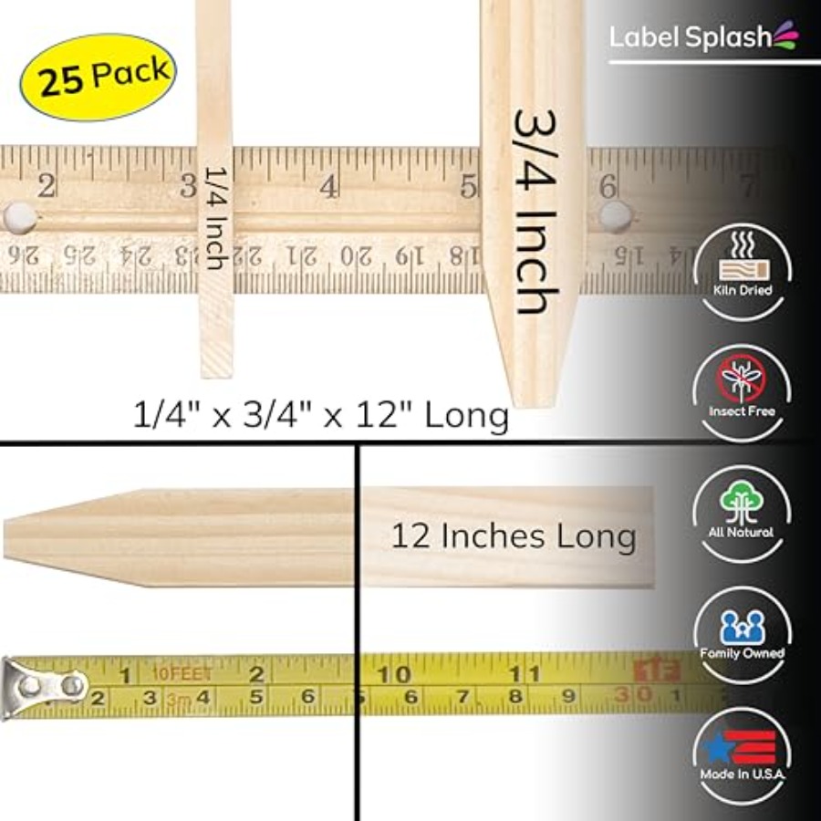 Paquete de 25 Estacas de Mader - Garden Row Marker reseña y precio