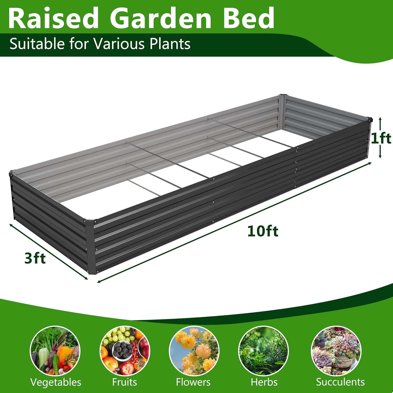 Kit de 2 Macetas Elevadas Galv - Raised Bed Planter Box reseña y precio