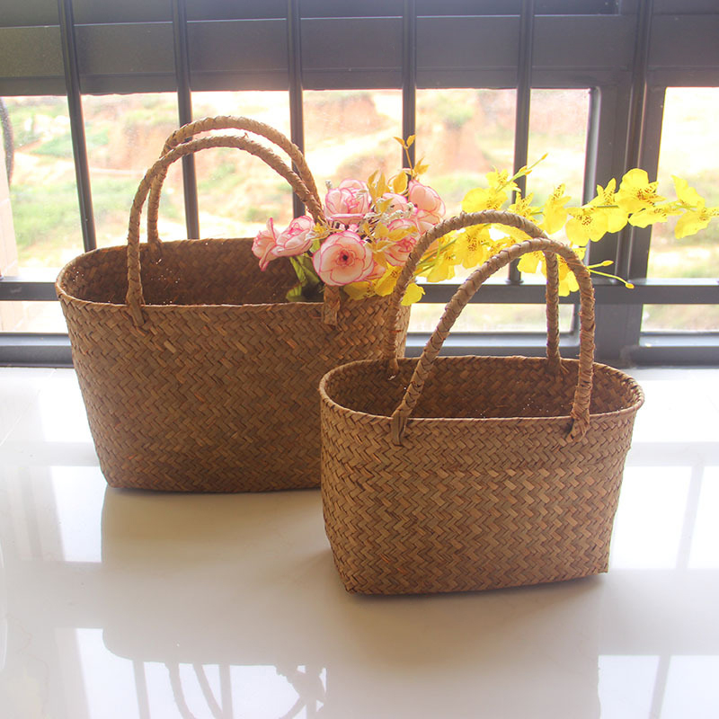 Cesta tejida de algas marinas  - Grow Bags reseña y precio