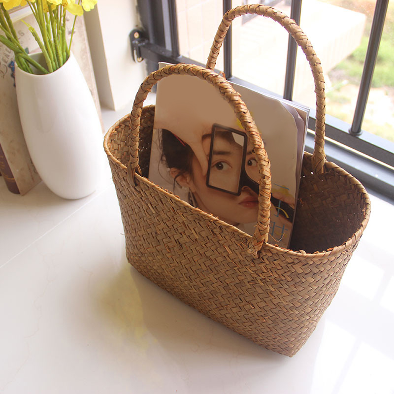Cesta tejida de algas marinas  - Grow Bags reseña y precio