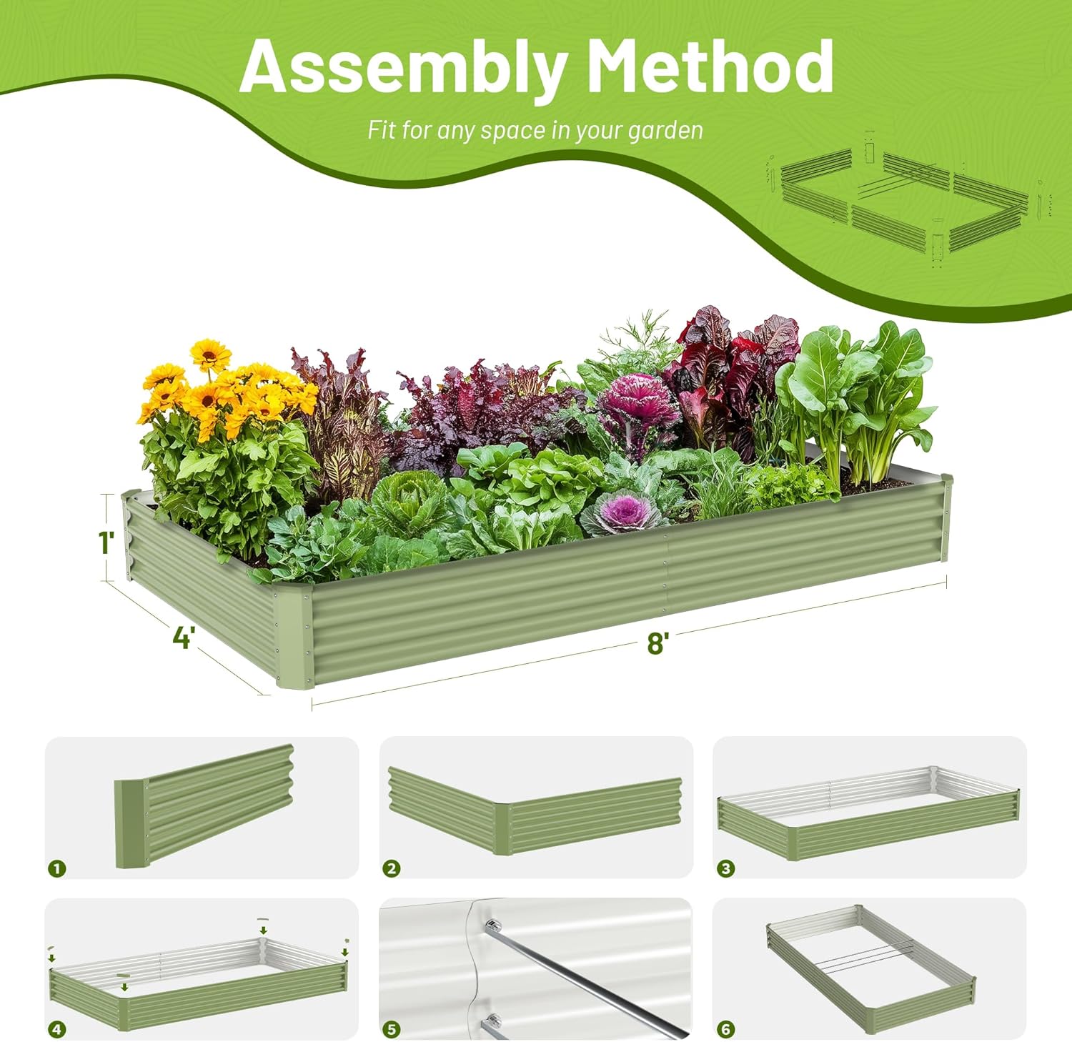Jardinera Elevada Metálica par - Raised Bed Planter Box reseña y precio