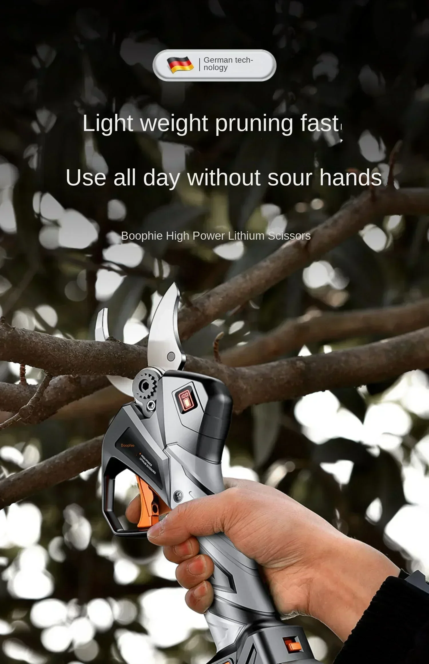 Tijeras de podar eléctricas co - Gardening Tools German reseña y precio